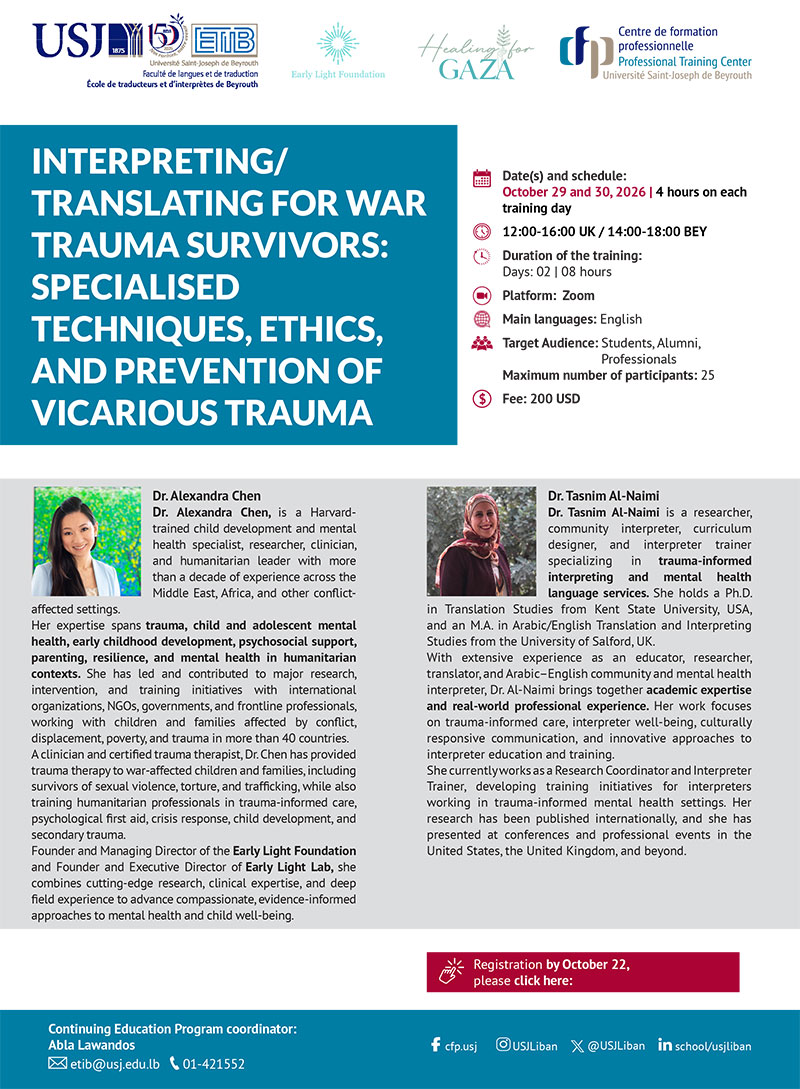 Interpreting/Translating for War Trauma Survivors