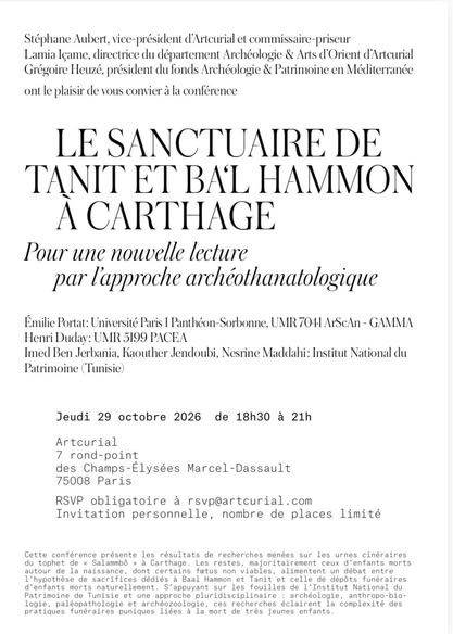 Sanctuaire de Tanit et Ba’l Hammon à Carthage par l’approche archéothanatologique.