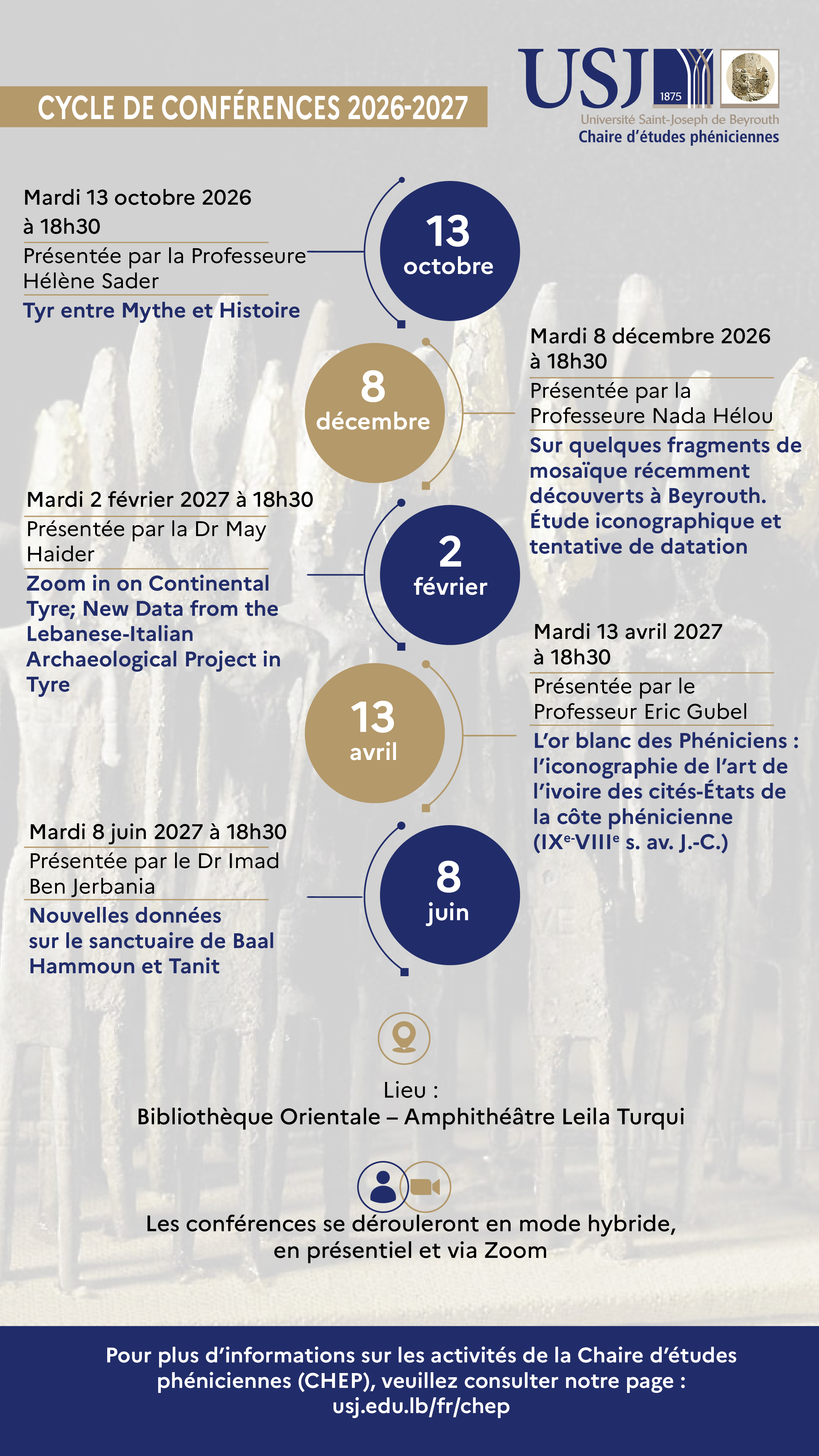 Cycle de conférences de l'année académique 2026-2027