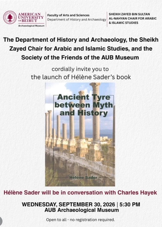 Lancement du livre 'Ancienne Tyr entre mythe et histoire'