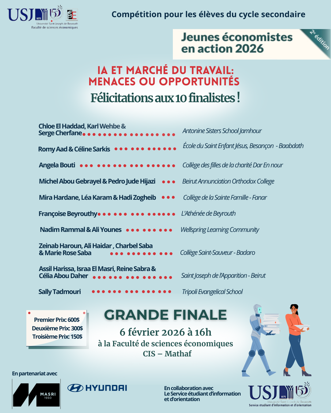 Grande Finale - Compétition Jeunes économistes en action 2026