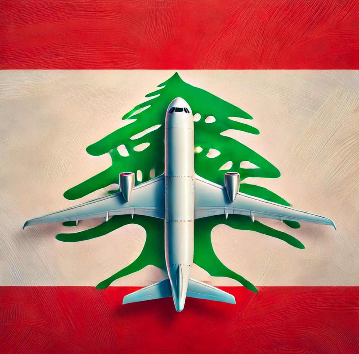 الطّائرة، بديل الأرزة على علم لبنان 
