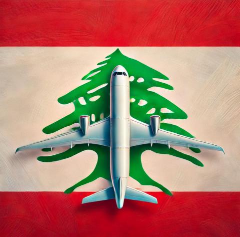 الطّائرة، بديل الأرزة على علم لبنان 
